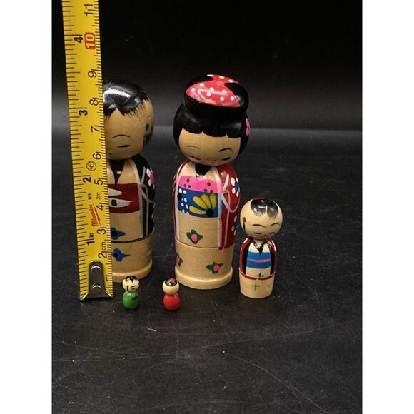 KOKESHI Nesting Mother Father & Child DONKO Nodder Bobble Rice Grain Baby - Picture 11 of 12
